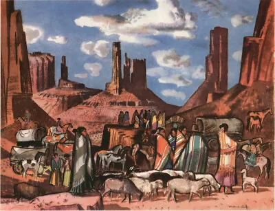 Millard Owen Sheets - Monument Valley Utah Indians - 13x19 Print 1952 Navajo • $14.99