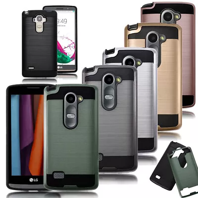 Matte Brushed Armor Hybrid Dual Layer Protective Cover Hard Case For LG Phones • $6.49