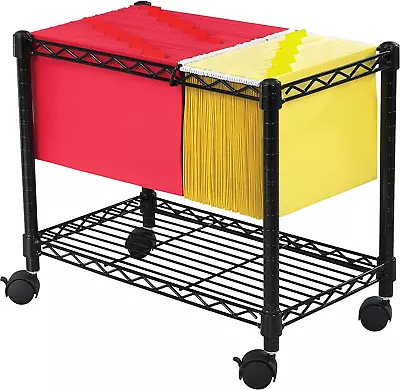 Safco Products 5201BL Wire Mobile File Cart 4 Swivel Wheels • $116.99