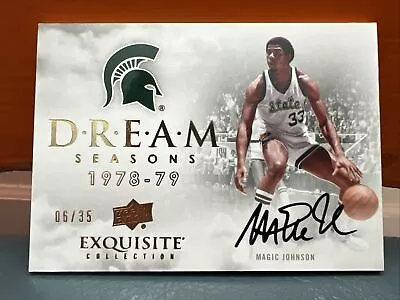 2013 Upper Deck Exquisite Collection L.A Lakers Magic Johnson On Card Auto #’d35 • $265
