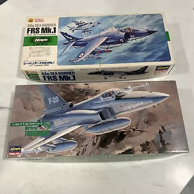 Lot Of 2 Hasegawa Model Kits BAe Sea Harrier Mk.1 & F20 TigerShark 1/72 NOB! • $33.88