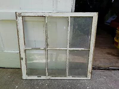 Vintage Farmhouse Old Wood Window Sash 6 Pane Picture Frame 29 3/4  X 32 1/2 • $100