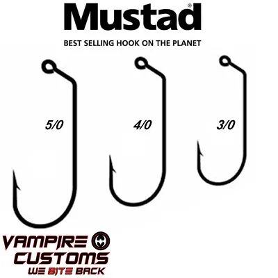 Mustad 32786 32786BLN 60º Hook Extra Strong Needle Ultra Point Black Nickel New • $8.40