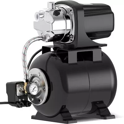 Shallow Well Pump With Pressure Tank Stainless Steel Jet Pump Automatic Booster • $183.99