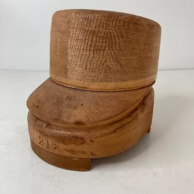 Vintage Antique Wood Millinery Hat Mold Block Form Military Cap Martin-Giustic • $375