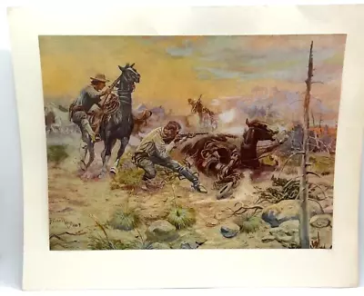 VTG Western Cowboy  C Russell Print 1989  When Horse Flesh Comes High  13 X10.5  • $22