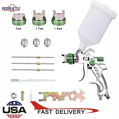 $25.99 • Buy HVLP Auto Paint Air Spray Gun Gravity Feed Car Primer 1.4MM~2.0MM Nozzle Kit