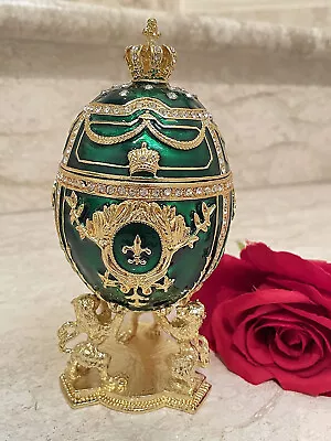 Stunning Handmade Green Faberge Egg Royal Fabergé Egg Swarovski Gold Faberge HMD • $199