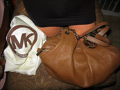 Michael Kors  Pebble Leather Fulton Large Shoulder Tote Camel Color EUC • $119.99