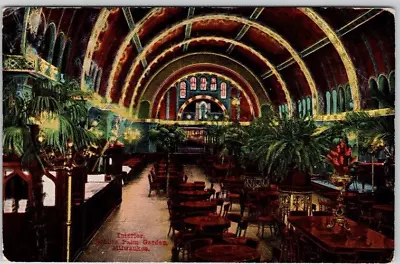 MILWAUKEE WIS. RESTAURANT POSTCARD Schlitz Palm Garden Interior • $4.45