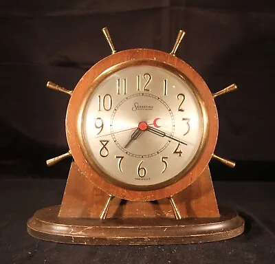 Vintage Sessions Self-starting  Pilot Wheel  Electric Mantel Clock Wood Case • $19.95