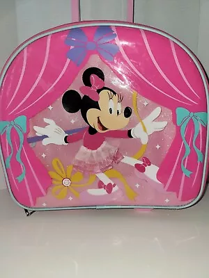 Minnie Mouse Rolling Pink Disney Suitcase Ballerina With Lights • $28.95