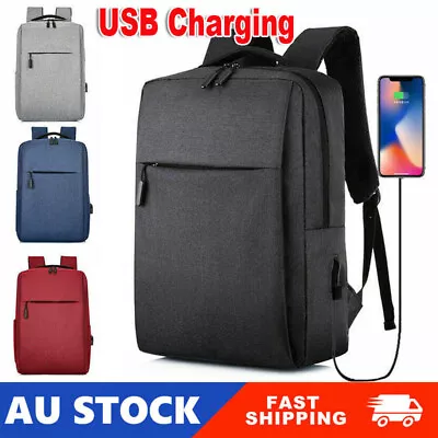 Men Women Large Laptop Backpack USB-Charging Rucksack Travel School Shoulder Bag • $22.99