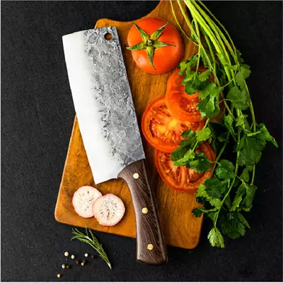 Pro- 7  Inch Chinese Chef Knife Stainless Steel Kitchen Nakiri Cleaver Knife AU • $46.99