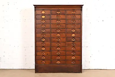 Antique Arts & Crafts 36-Drawer File Cabinet By American Cabinet Co. Circa 1900 • $4995