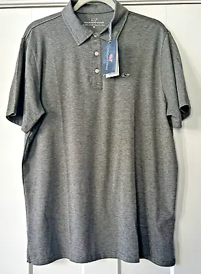 Vineyard Vines NWT Men’s M Polo Shirt Charcoal Gray Blank Ede Edgartown NWT $95 • $59.99