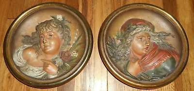 Antique Old Cast Iron B&H Bradley Hubbard 1810 1811 Ladies Plaques Flue Covers • $395