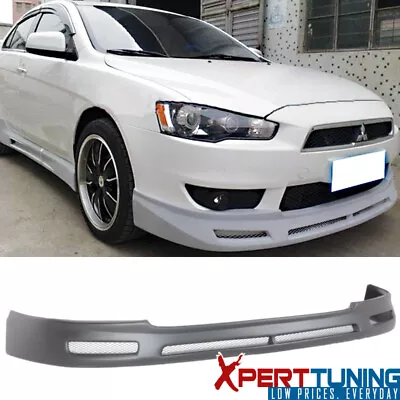 Fits 08-15 Mitsubishi Lancer 4-Door B Style Front Bumper Lip PP Unpainted Black • $179.99