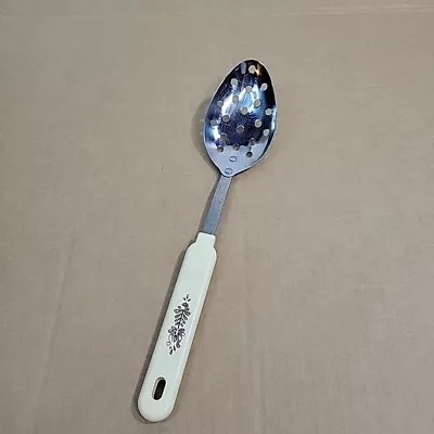 Vintage Robinson Slotted Strainer Spoon Almond Farmhouse Plastic Handle 12  • $9.99