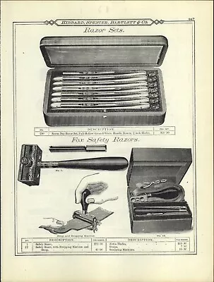 1895 PAPER AD RARE Fox Brand Safety Razor 7 Seven Day Straight Razor • $19.99