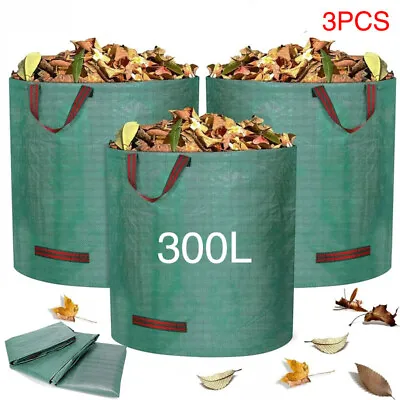 3 X Extra STRONG Garden Waste Bags Refuse Heavy Duty Sacks Grass Rubbish 300L • £14.24