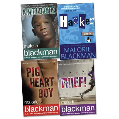 Malorie Blackman Hacker Thief Pig Heart Boy Collection Book Set (4 Books) • £15.99