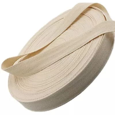 1/2 Inch Cotton Twill Tape Ribbon 55 Yard Soft Natural Webbing Tape Roll Herrin • $12.05