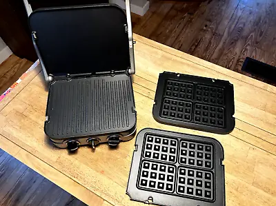 Cuisinart GR-4N 5-in-1 Grill Griddler BELGIAN WAFFLE Plates & Panini Maker Set • $49.95