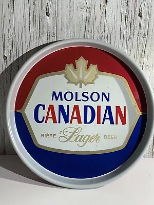 Vintage Molson Canadian Lager Metal Beer Tray 13 Inch Diameter • $29.95