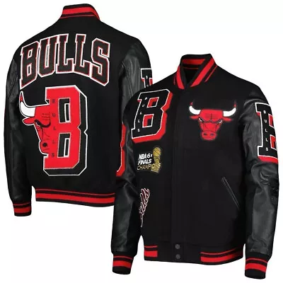 Men’s Black Standard Chicago Bulls Mash Up Varsity Jacket Size Available • $129