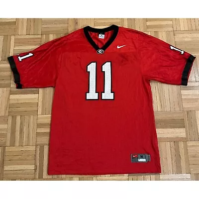 Nike Team Georgia Bulldogs College Football Jersey #11 Mens Medium Red Nylon • $29.95