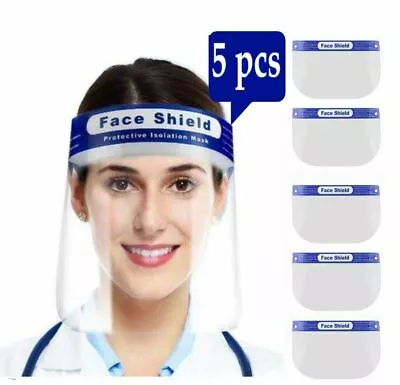 Full Face Shield Visor PPE Safety Reusable Transparent Clear Plastic Mask UK P&P • £5.49