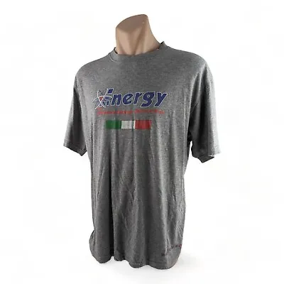 Vintage 1990's Energy Racing Go Karts Grey Team T-Shirt Tee Italy Size Medium • $49