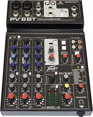 Peavey PV 6 BT 6 Channel Compact Mixer With Bluetooth • $282.24