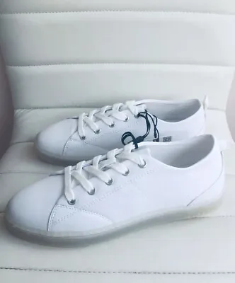 $37.43 • Buy NEW ZARA White SNEAKERS WITH TRANSPARENT SOLE Lace-Up USA 6.5 EU 37 O3091
