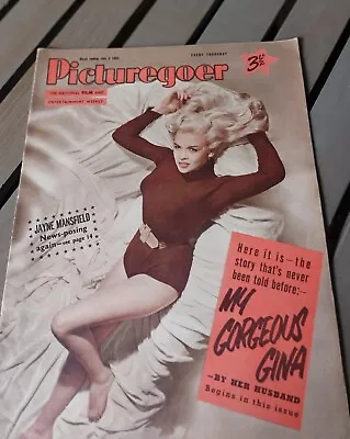 Vintage PICTUREGOER Magazine 2nd JULY 1955 Jayne Mansfield Cover FREEPOST PG24 • £10