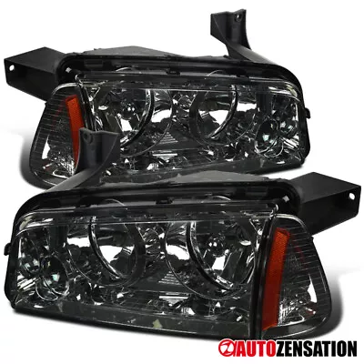 Fit 2006-2010 Dodge Charger Smoke Headlights+Corner Signal Parking Lamps 06-10 • $95.99