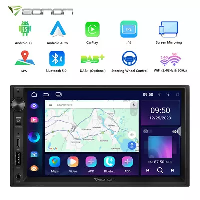US 7  Double 2DIN Android 13 Auto Car Stereo GPS Navi FM Radio Bluetooth CarPlay • $167.63