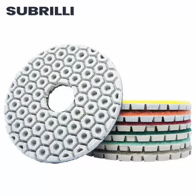 4 Inch Hexagonal Honeycomb Diamond Polishing Pads Wet/Dry For Granite Marble • $17.59