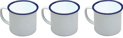 3x Nimbus Falcon Traditional Enamel Cup Mug - White - 8cm X 284ml - FREE P&P • £11.90