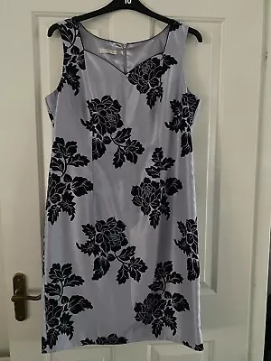 Ladies Purple And Navy Jacques Vert Dress Size 16 Excellent Condition • £10