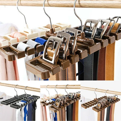 £6.71 • Buy Wardrobe Storage Rack Scarf Tie Belt Organizer Closet Hanger Holder Shelf Rack