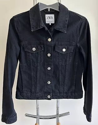 Zara Denim Jacket Stretch M Suit 8-10 EUC Black • $29