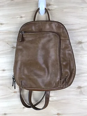 Vintage Y2K St John's Bay Soft Brown Leather Backpack Purse Casual Adjustable • $34.99