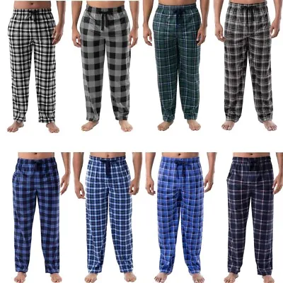 Multi-Pack: Mens Ultra-Soft Cozy Lounge Sleep Micro Fleece Plaid Pajama Pants • $13.92