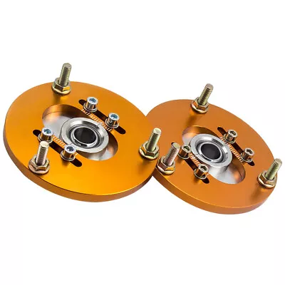 Pack Of 2 Front Coilover Camber Plates Top Mounts For BMW E36 3 Series Golden • $101.52