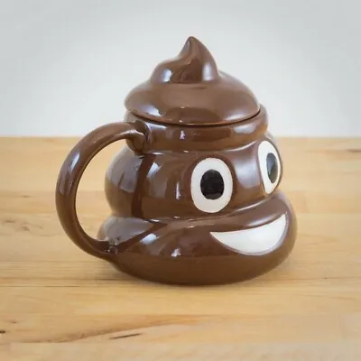 £10.95 • Buy Emoji Poo Mug Poop Emoticon With Lid Tea Coffee Office Funny Secret Santa Gift
