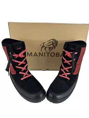 Manitobah Mukluks Skoden Half Boot Mens 13 Black Red • $71.10