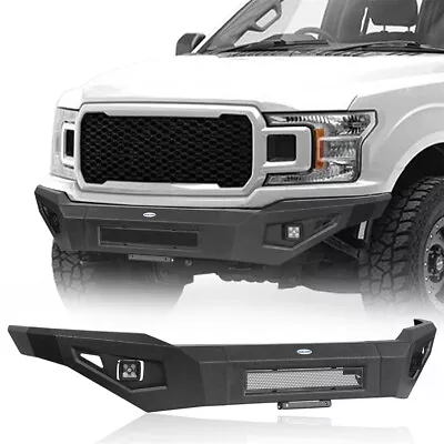 Fit 2018-2020 Ford F-150 Steel Front Bumper W/ LED Light & License Plate Bracket • $299.13