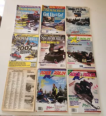 Lot Of 9 Vintage Snowmobile Magazines 80s 90s 2002 • $16.85